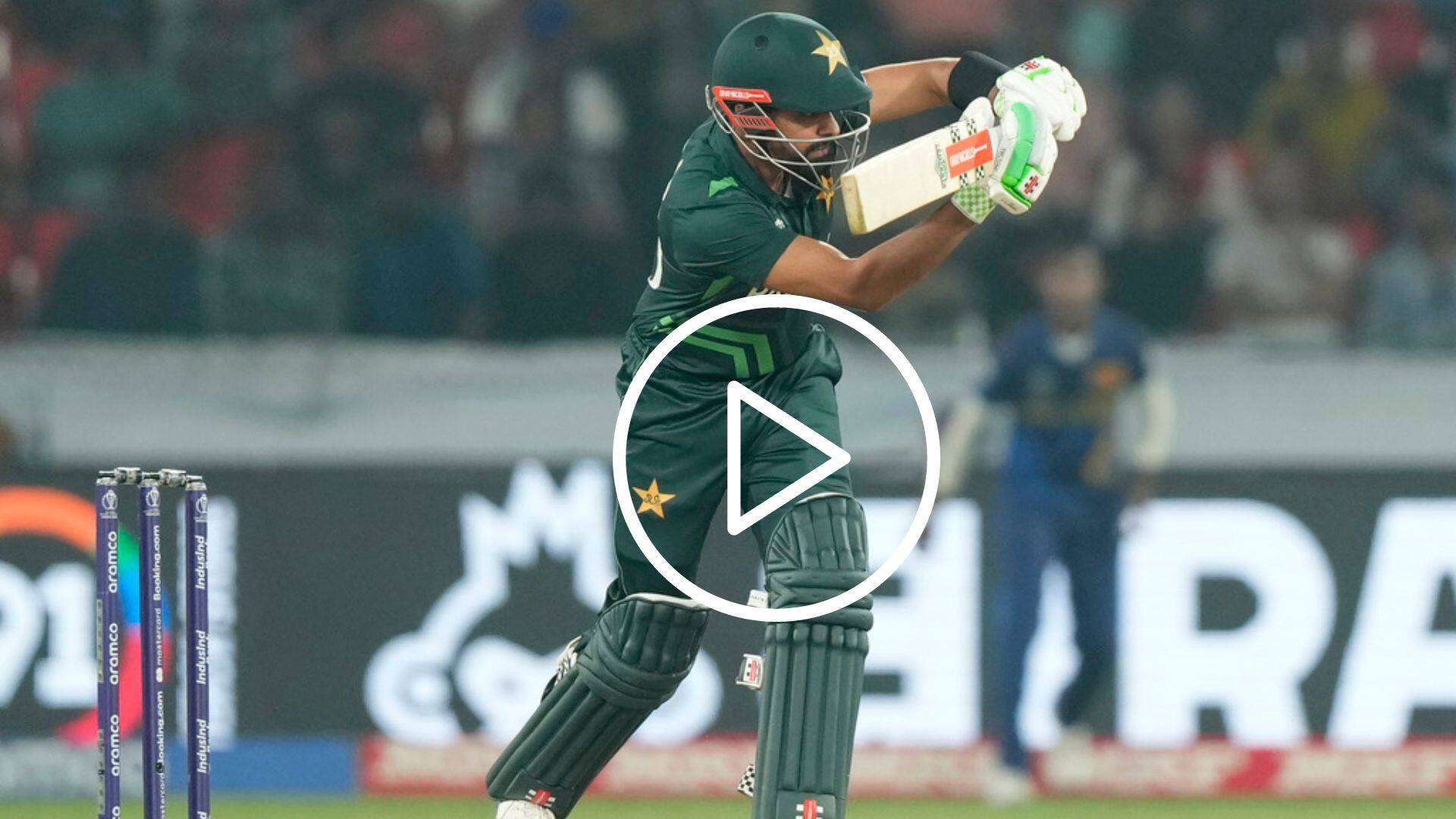 [Watch] Babar Azam Gets Off The Mark With A Glorious Boundary vs SL